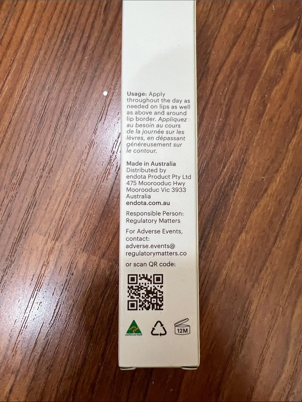 Endota New Age Hyaluronic Lip Treatment with Plump Oleoactif 15g/.53oz NIP